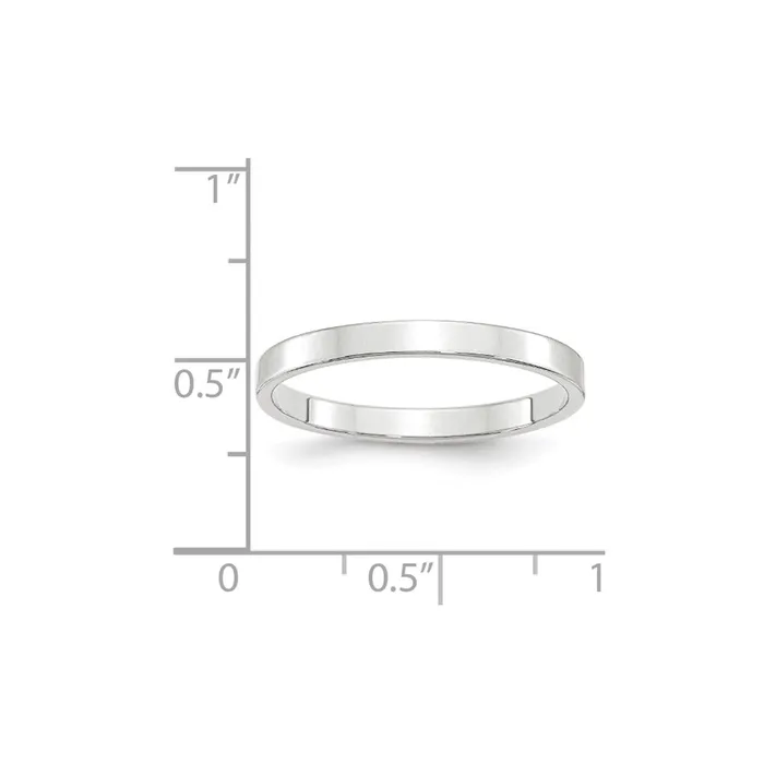 Goldia Rings Solid 14K White Gold 25mm Light Weight Flat MensWomens Wedding Band Ring Size 125 Goldia Rings Solid 14K White Gold 25mm Light Weight Flat MensWomens Wedding Band Ring Size 125