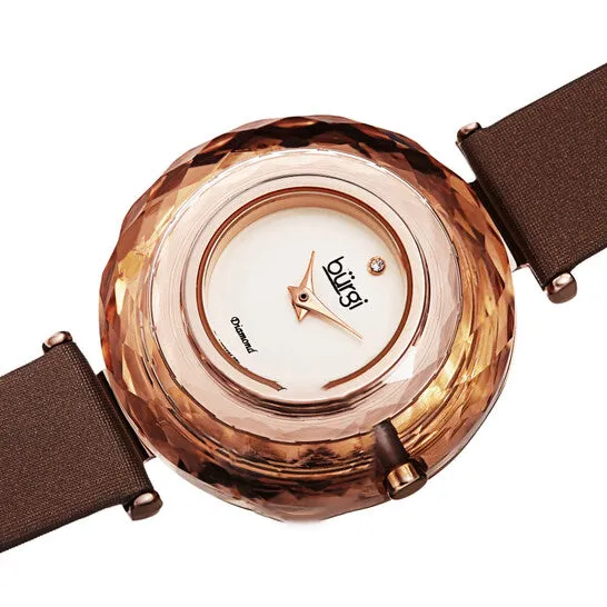 Original Burgi Quartz Faceted Crystal Bezel Diamond Dial Ladies Watch BUR252BR JMS always Watches Original Burgi Quartz Faceted Crystal Bezel Diamond Dial Ladies Watch BUR252BR JMS always Watches
