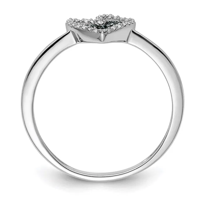 Rings Goldia White Night Sterling Silver Rhodiumplated Blue and White Diamond Heart Ring
