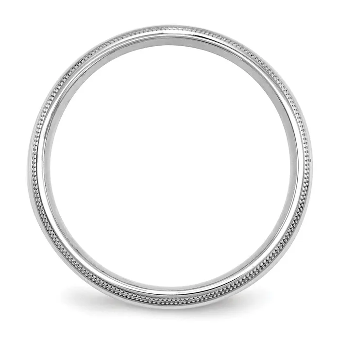 Rings Solid 14K White Gold 5mm Double Milgrain Comfort Fit MensWomens Wedding Band Ring Size 75 Goldia