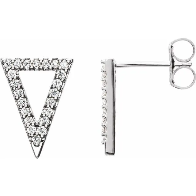 14K White 14 CTW Diamond Triangle Earrings TreasureFineJewelers Earrings 14K White 14 CTW Diamond Triangle Earrings TreasureFineJewelers Earrings