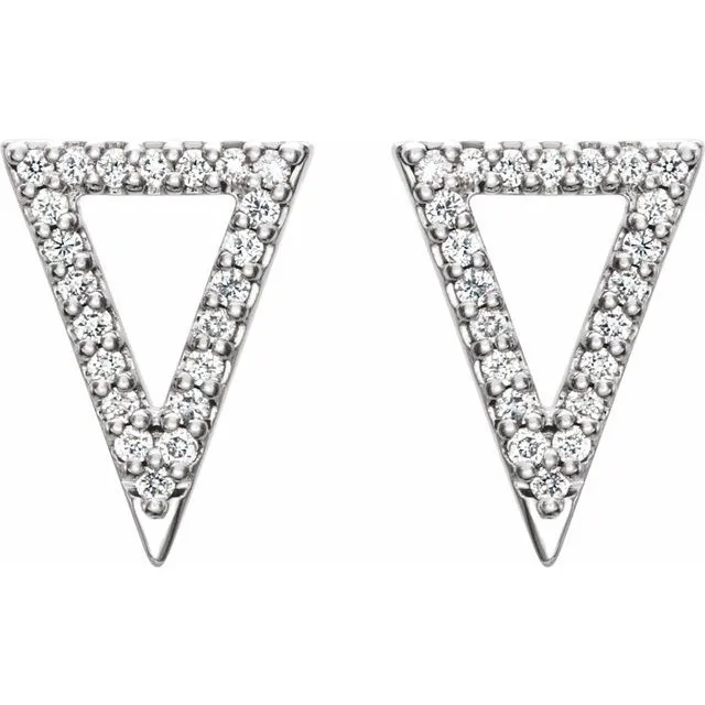 14K White 14 CTW Diamond Triangle Earrings TreasureFineJewelers Earrings