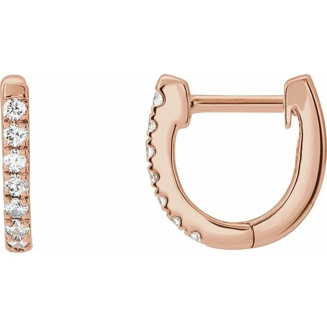 Earrings TreasureFineJewelers 14K Rose Gold 16 CTW Natural Diamond Hoop Earrings Earrings TreasureFineJewelers 14K Rose Gold 16 CTW Natural Diamond Hoop Earrings