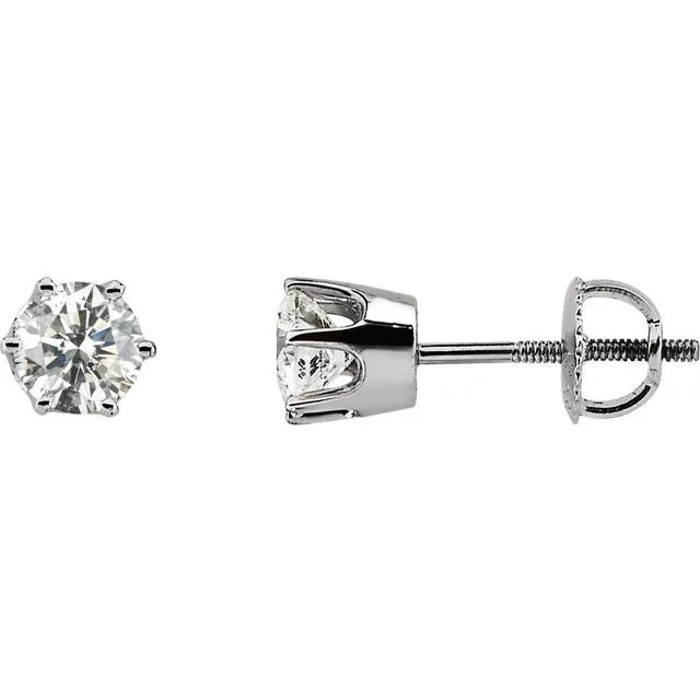 Earrings TreasureFineJewelers 14K White 1 CTW Diamond Earrings