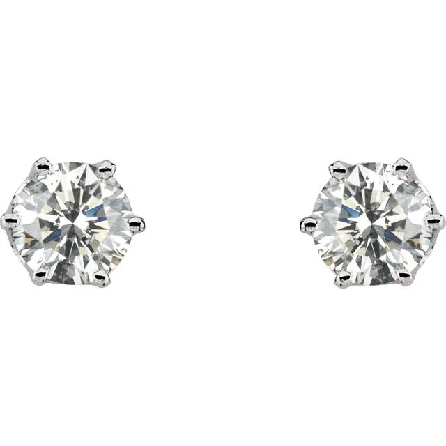 Earrings TreasureFineJewelers 14K White 1 CTW Diamond Earrings