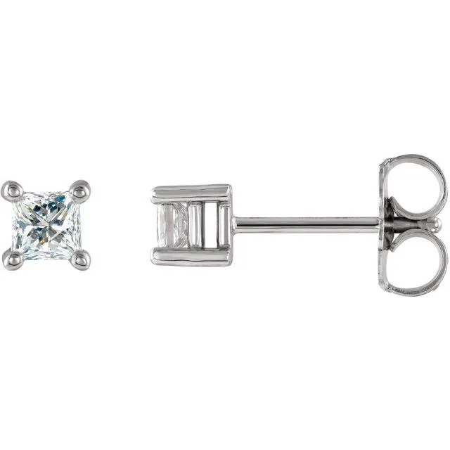 Earrings TreasureFineJewelers 14K White Gold 18 CT Natural Diamond Single Stud Earring Earrings TreasureFineJewelers 14K White Gold 18 CT Natural Diamond Single Stud Earring
