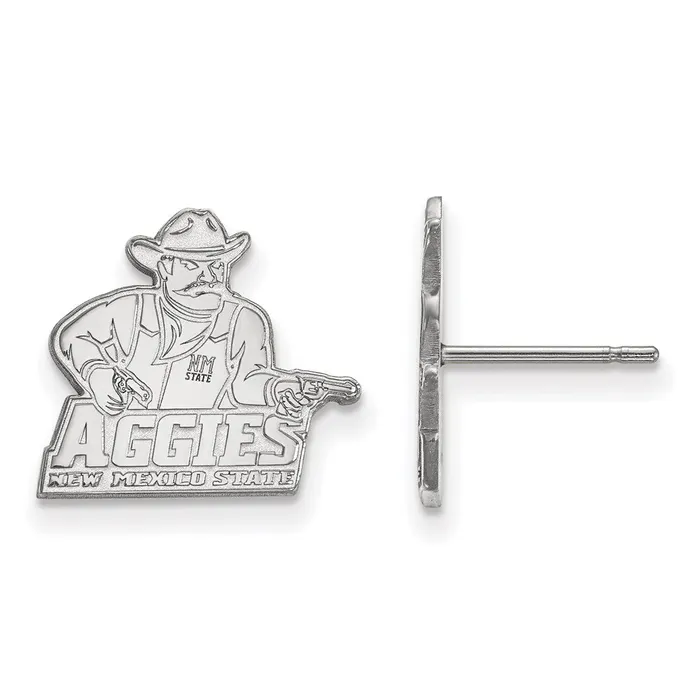 Earrings TreasureFineJewelers 14K White Gold New Mexico State University Small Post Earrings Earrings TreasureFineJewelers 14K White Gold New Mexico State University Small Post Earrings