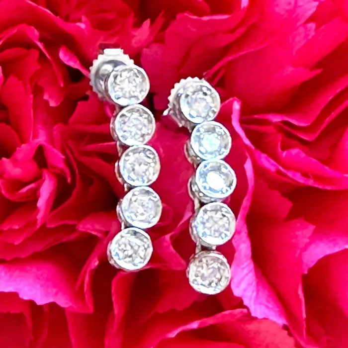 ONeills Estate Jewelry Earrings Platinum 10 Diamond Bezel Set Earrings 15000749 ONeills Estate Jewelry Earrings Platinum 10 Diamond Bezel Set Earrings 15000749