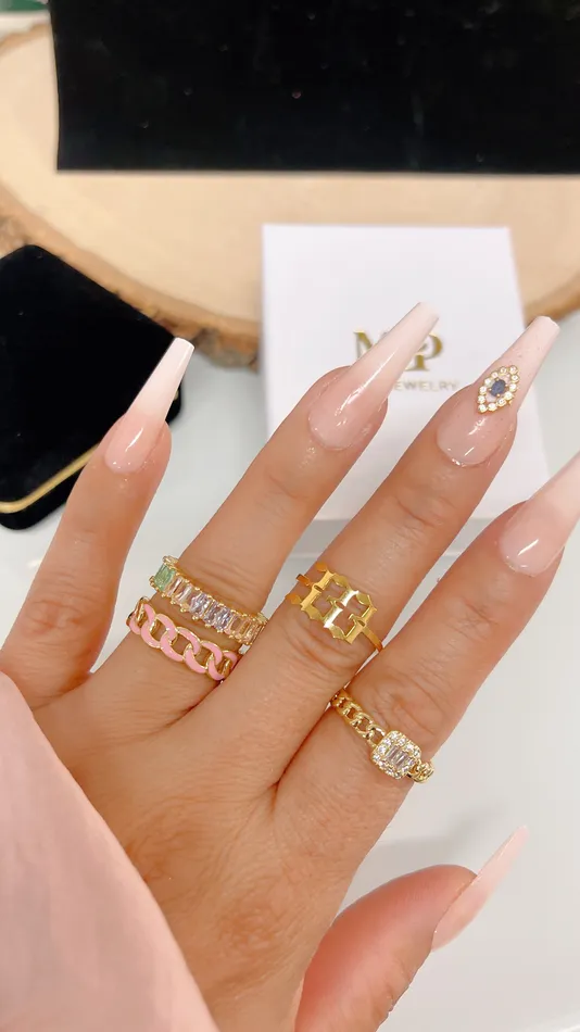Rings MP Jewelry Blush Chain Ring Set