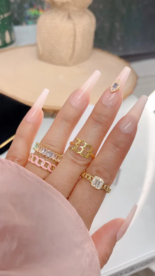 Rings MP Jewelry Blush Chain Ring Set