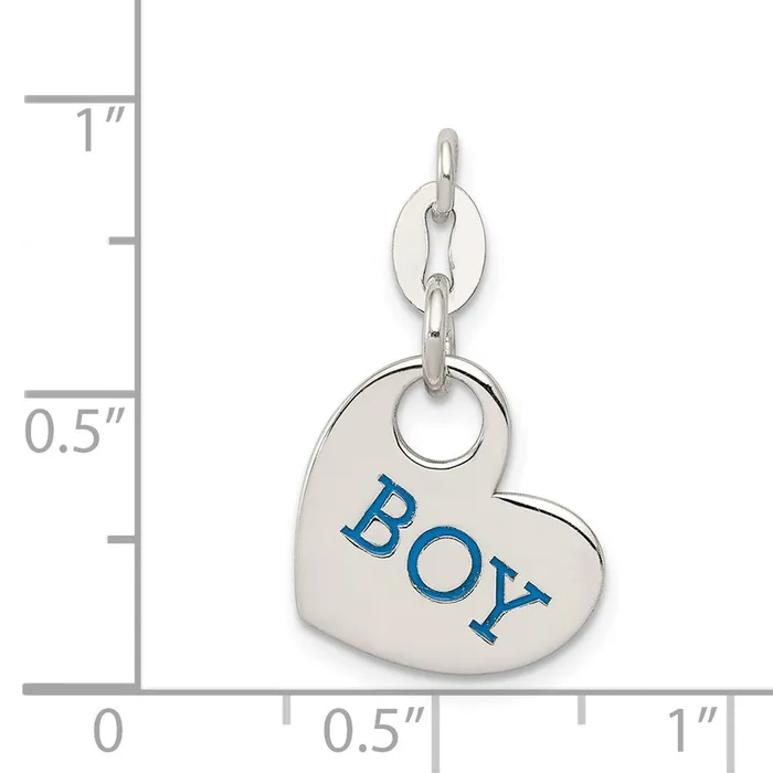 Sterling Silver Polished Enamel Boy Charm TreasureFineJewelers Rings