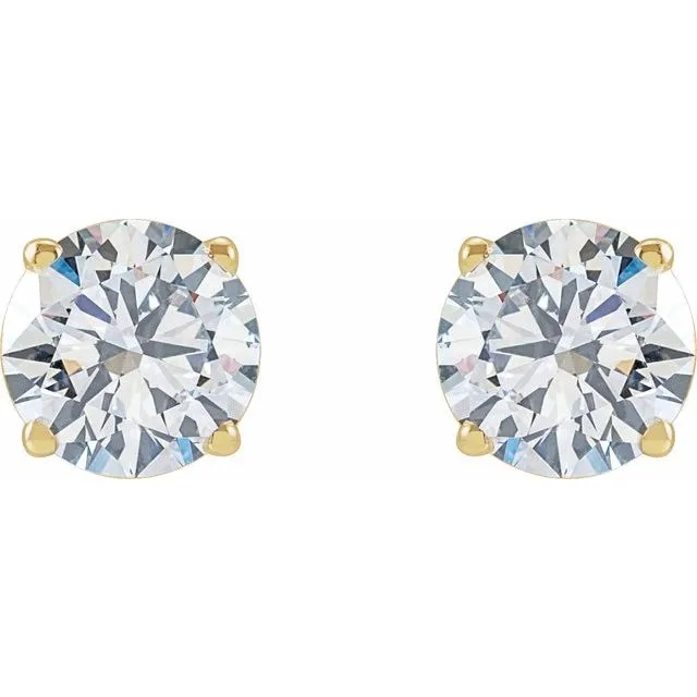 TreasureFineJewelers Earrings 14K Yellow Gold 1 12 CTW LabGrown Diamond Stud Earrings