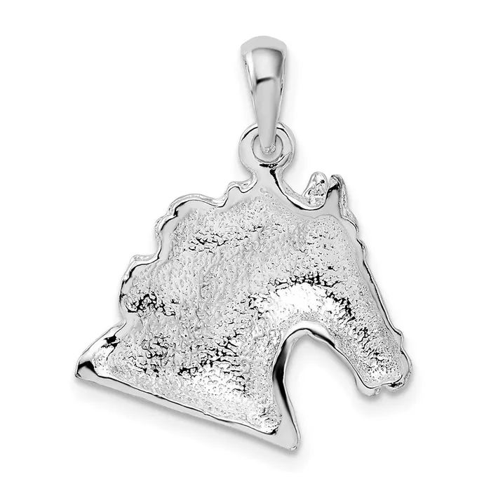 TreasureFineJewelers Sterling Silver Polished Horse Head Pendant Necklaces