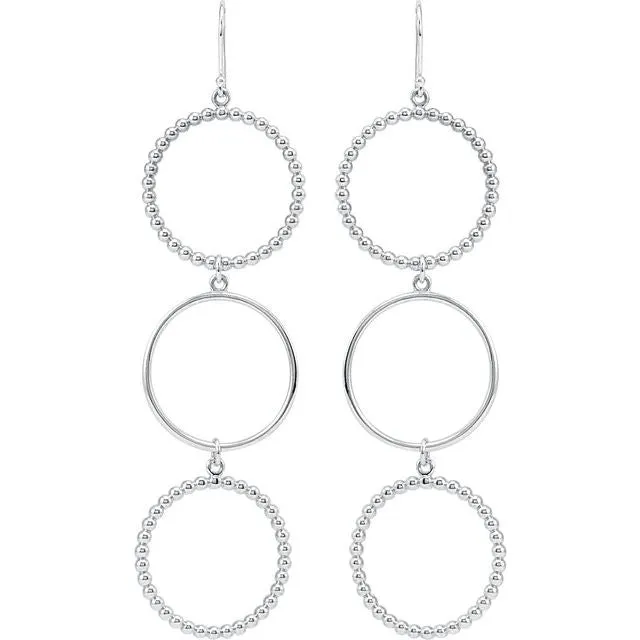 Triple Circle Shaped Dangle Earrings TreasureFineJewelers Earrings