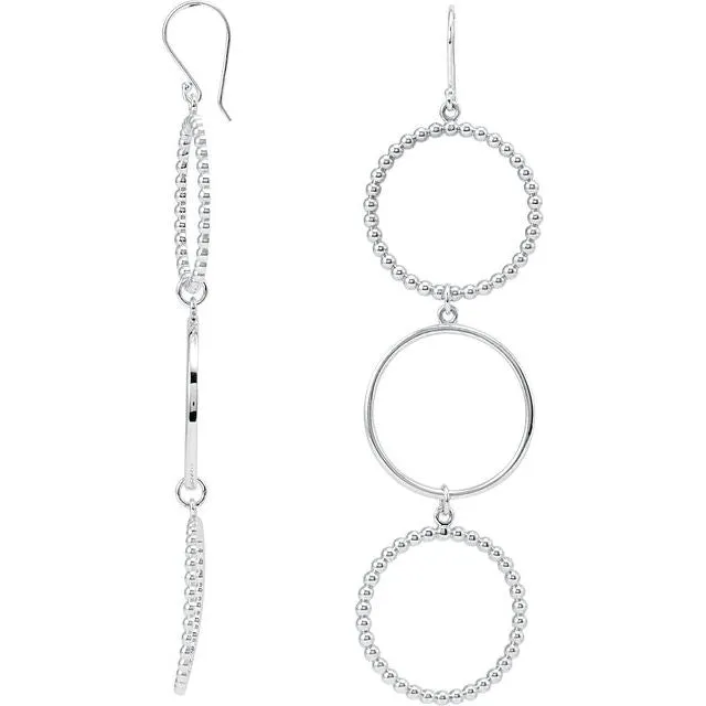 Triple Circle Shaped Dangle Earrings TreasureFineJewelers Earrings