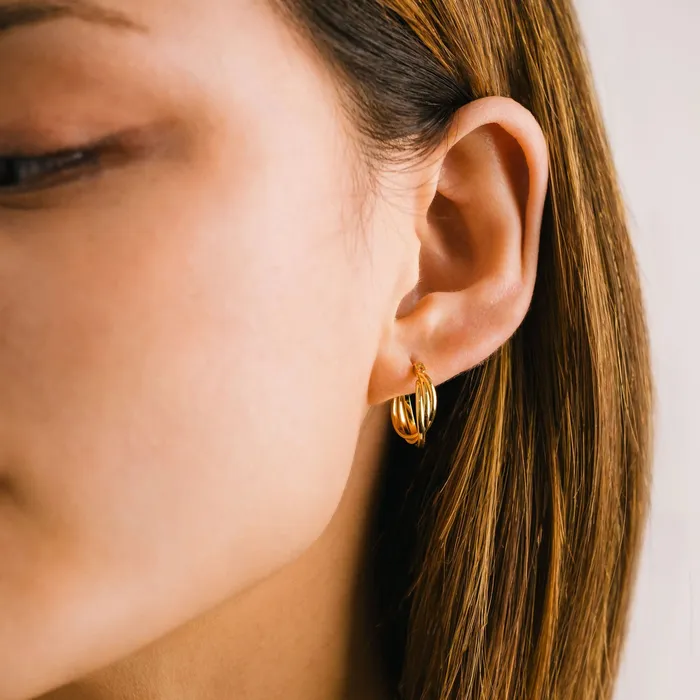 Lovers Tempo Gold Plated Isobel Hoop Earrings Earrings