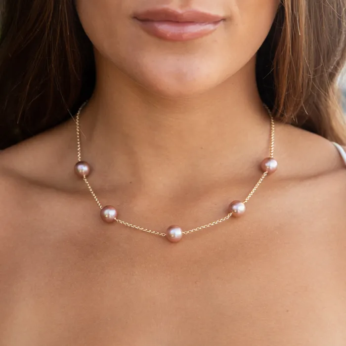 Necklaces Carmen Pink Pearl Necklace misha hawaii