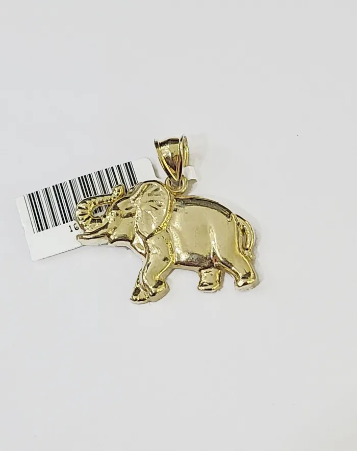 Globatwatches10 PreStyled Sets 10K Real Yellow Gold Elephant Charm Pendant Gold 10k