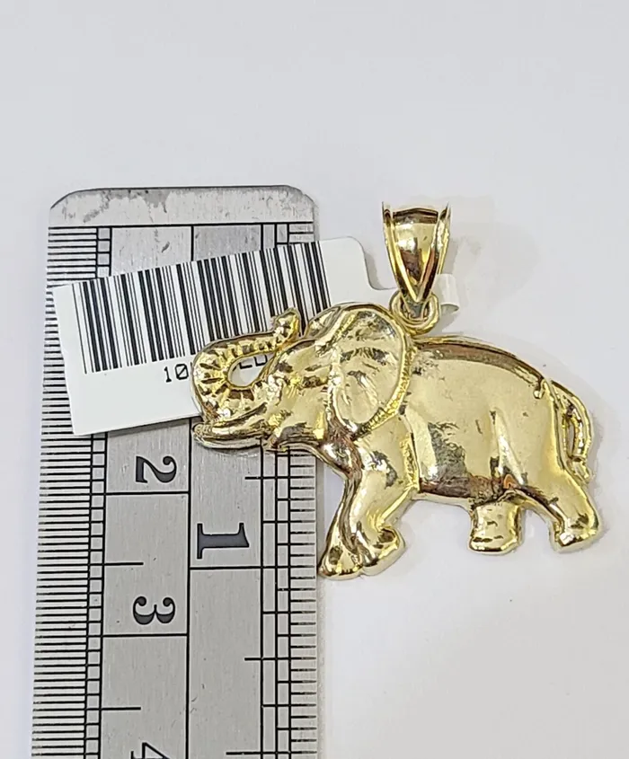 Globatwatches10 PreStyled Sets 10K Real Yellow Gold Elephant Charm Pendant Gold 10k