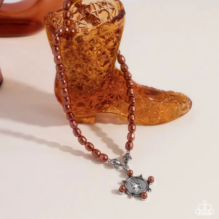 Athenian Affection Brown Necklace Jewelry by Bretta Paparazzi Accessories Necklaces