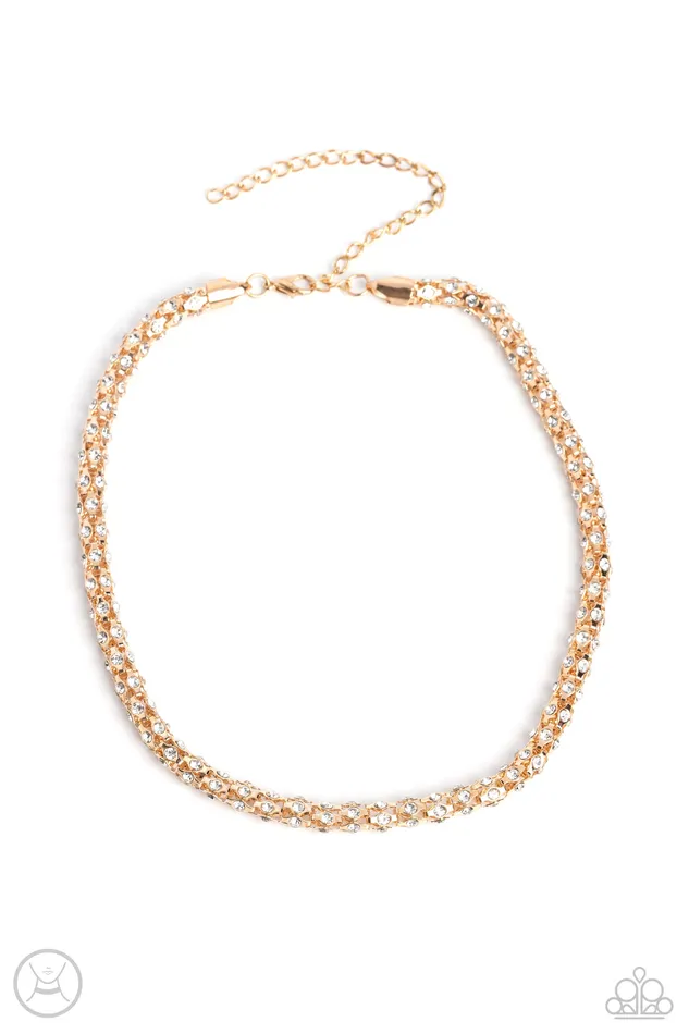 Eternal Effulgence Gold Necklace Jewelry by Bretta Paparazzi Accessories Necklaces