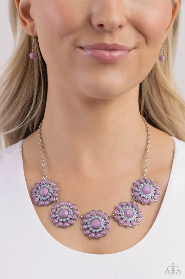 Floral Fervor Purple Necklace Jewelry by Bretta Paparazzi Accessories Necklaces