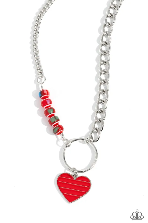 Mismatched Mayhem Red Necklace Jewelry by Bretta Paparazzi Accessories Necklaces