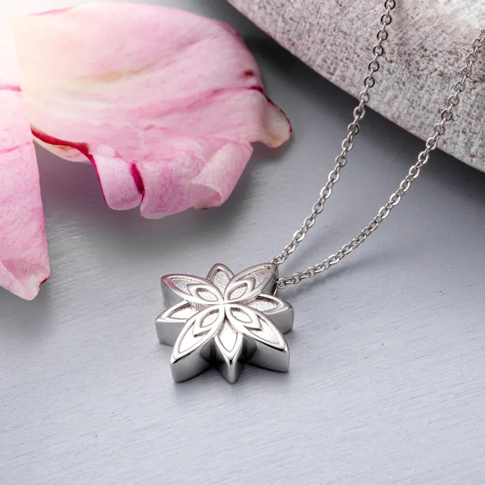 Necklaces EverWith Selffill Star Flower Memorial Ashes Pendant EverWith