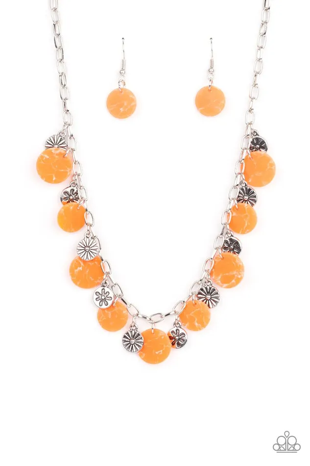 Necklaces Paparazzi Accessories Flower Powered Orange Necklace Jewelry by Bretta