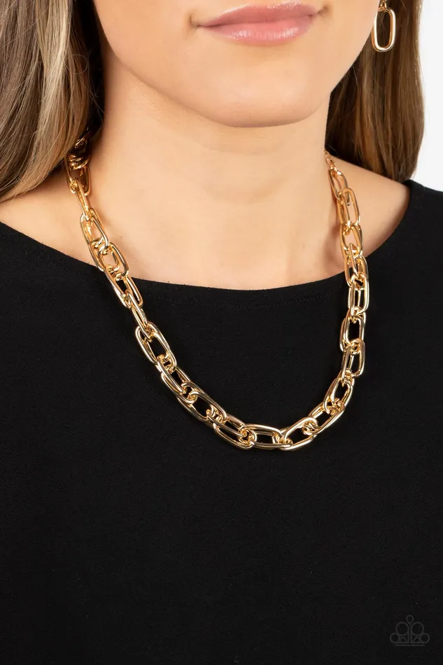 Necklaces Paparazzi Accessories Tough Call Gold Necklace Jewelry by Bretta