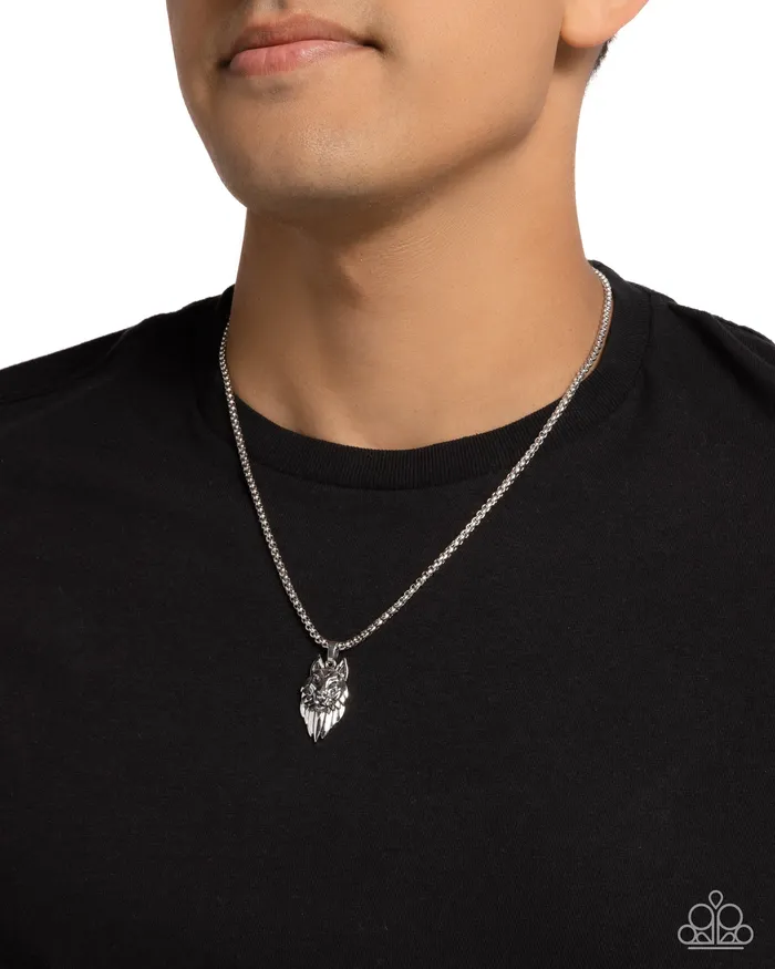 Necklaces Paparazzi Accessories Wolf Warrior Silver Necklace Jewelry by Bretta