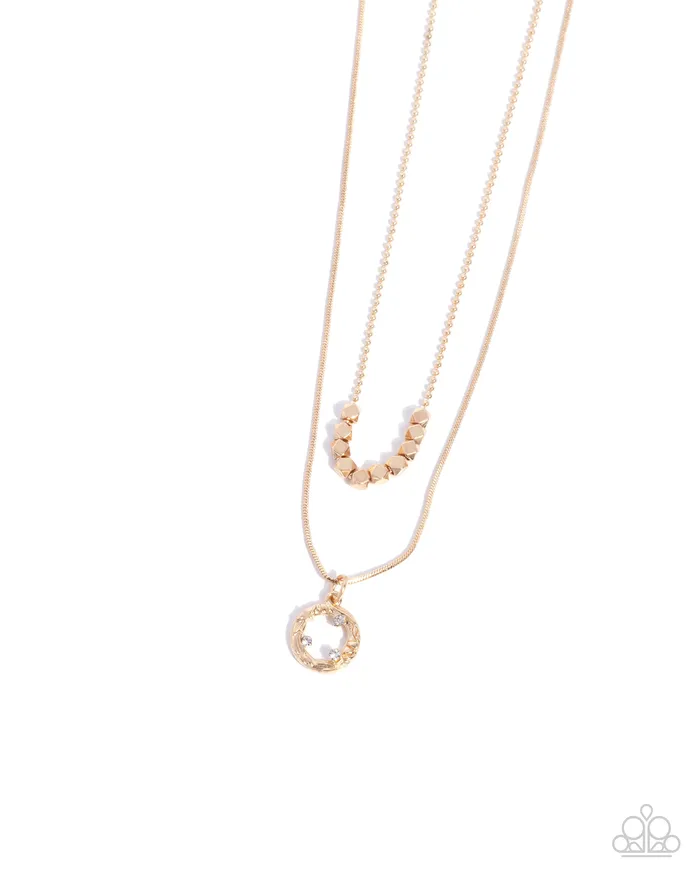 Paparazzi Accessories Necklaces Defaced Darling Gold Necklace Jewelry by Bretta