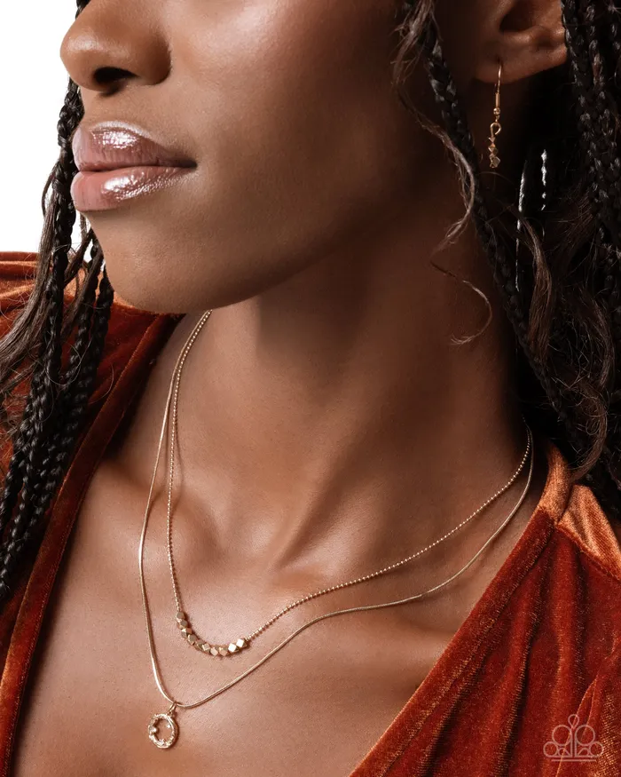 Paparazzi Accessories Necklaces Defaced Darling Gold Necklace Jewelry by Bretta