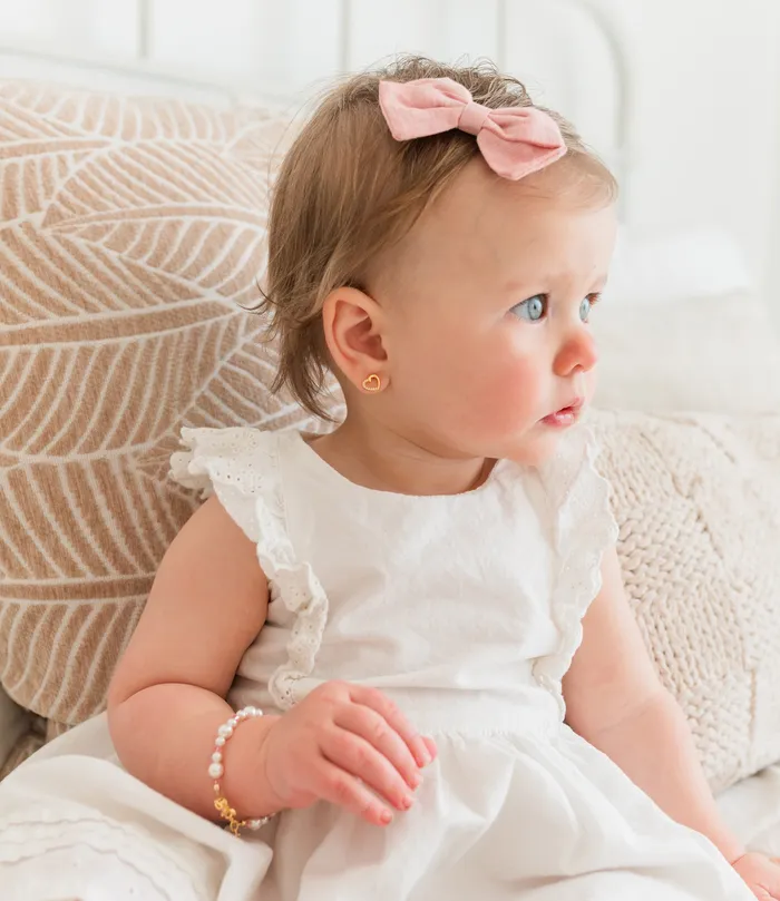 14K GoldPlated Pearl Pink Cross Bracelet for Baptism or First Communion Cherished Moments Bracelets