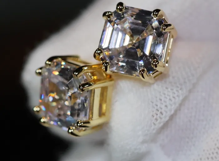 Asscher Diamond Ear Studs Diamond Earrings Womens Earrings Diamond Ear Studs Womens Stud Earrings Mens Diamond Ear Studs Earring Lab Diamonds London Earrings