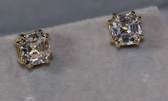 Asscher Diamond Ear Studs Diamond Earrings Womens Earrings Diamond Ear Studs Womens Stud Earrings Mens Diamond Ear Studs Earring Lab Diamonds London Earrings