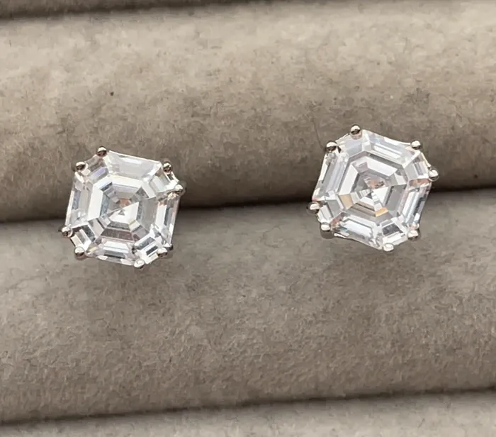 Asscher Diamond Ear Studs Diamond Earrings Womens Earrings Diamond Ear Studs Womens Stud Earrings Mens Diamond Ear Studs Earring Lab Diamonds London Earrings