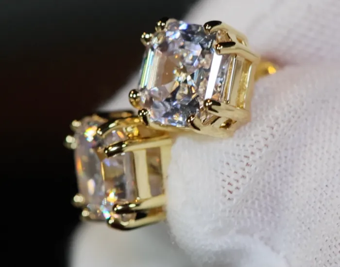 Asscher Diamond Ear Studs Diamond Earrings Womens Earrings Diamond Ear Studs Womens Stud Earrings Mens Diamond Ear Studs Earring Lab Diamonds London Earrings