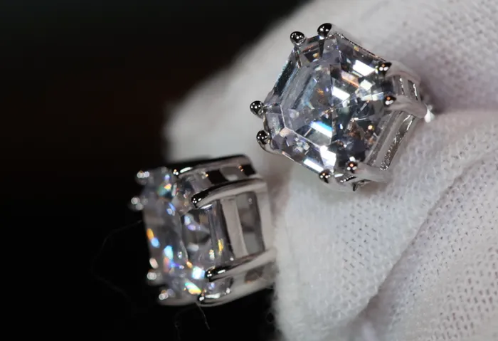 Asscher Diamond Ear Studs Diamond Earrings Womens Earrings Diamond Ear Studs Womens Stud Earrings Mens Diamond Ear Studs Earring Lab Diamonds London Earrings