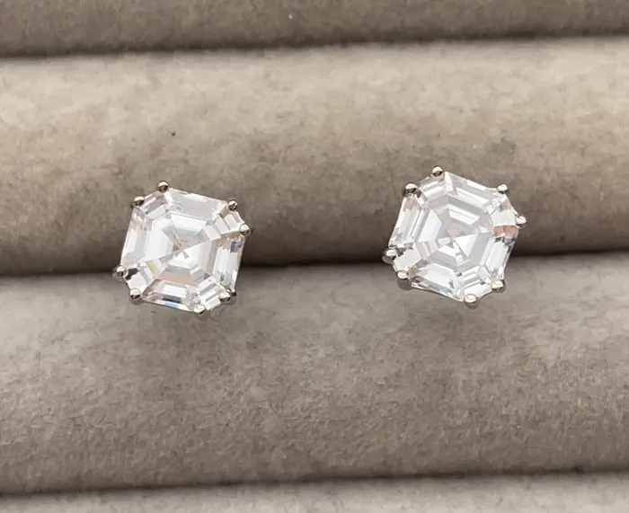 Asscher Diamond Ear Studs Diamond Earrings Womens Earrings Diamond Ear Studs Womens Stud Earrings Mens Diamond Ear Studs Earring Lab Diamonds London Earrings