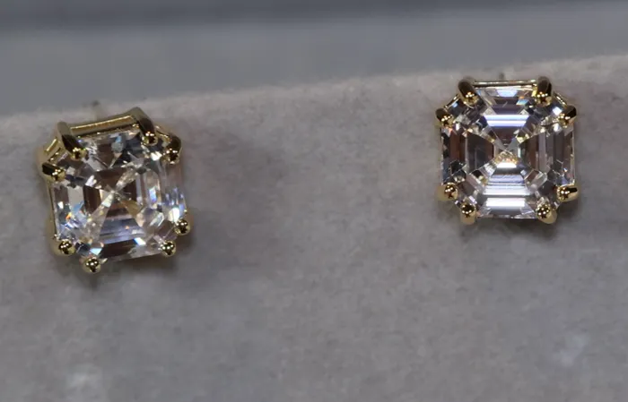 Asscher Diamond Ear Studs Diamond Earrings Womens Earrings Diamond Ear Studs Womens Stud Earrings Mens Diamond Ear Studs Earring Lab Diamonds London Earrings