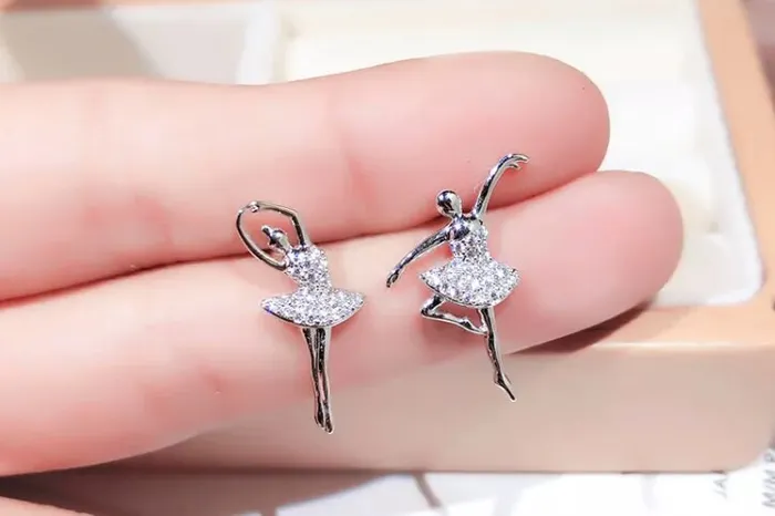 Earrings Lab Diamonds London Dancer Jewelry Womens Diamond Ear Studs Charm Earrings Ballerina