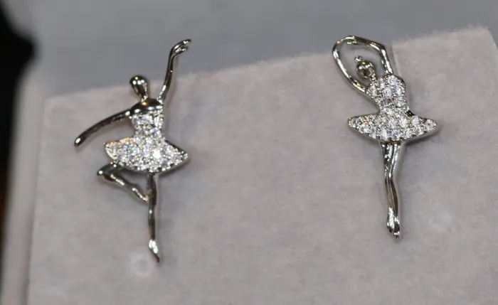 Earrings Lab Diamonds London Dancer Jewelry Womens Diamond Ear Studs Charm Earrings Ballerina