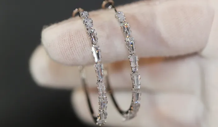 Earrings Lab Diamonds London Diamond Hoop Earrings Hoop Earrings Womens Baguette Diamond Earrings