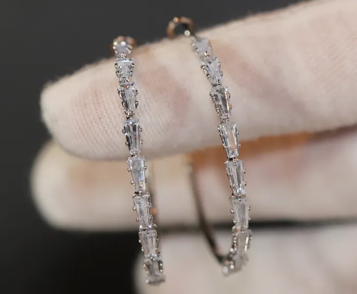 Earrings Lab Diamonds London Diamond Hoop Earrings Hoop Earrings Womens Baguette Diamond Earrings