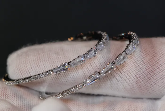 Earrings Lab Diamonds London Diamond Hoop Earrings Hoop Earrings Womens Baguette Diamond Earrings