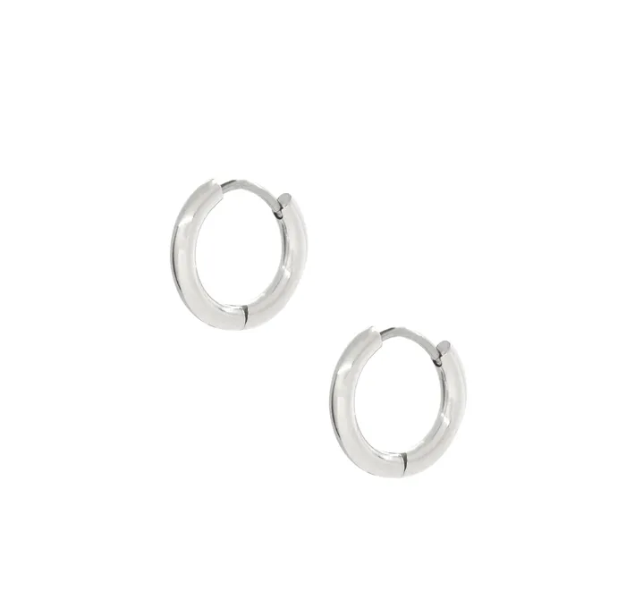 Earrings Mai Dsire CONSTANCE SILVER SMALL HUGGIE HOOP EARRINGS