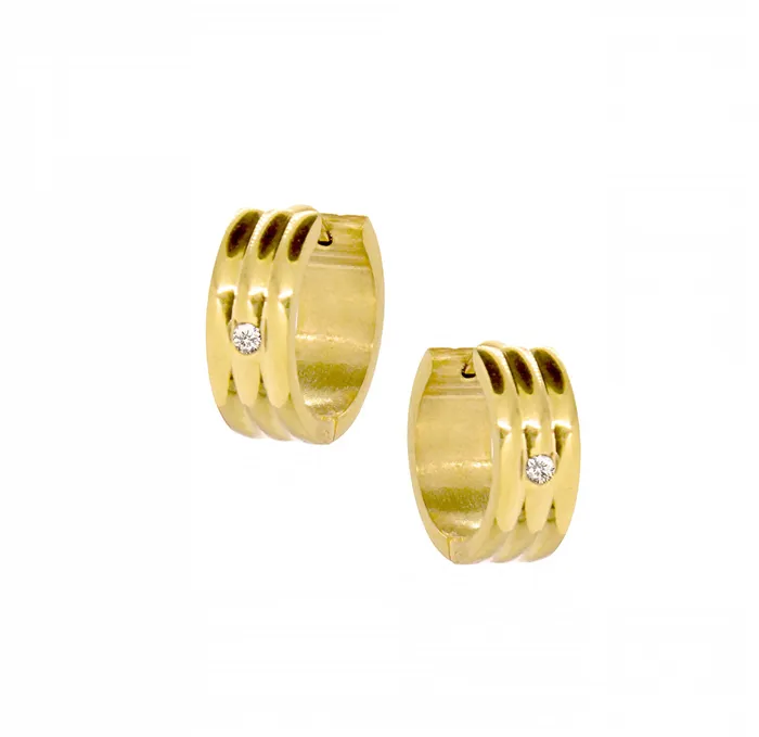 Earrings Mai Dsire MILAN RIDGED GOLD SMALL HOOP EARRINGS