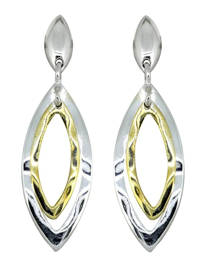 Earrings YoTreasure Solid 925 Sterling Silver Gold Plated Dangle Earrings Jewelry