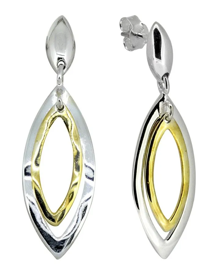 Earrings YoTreasure Solid 925 Sterling Silver Gold Plated Dangle Earrings Jewelry